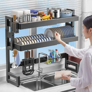 Retractable dish online rack